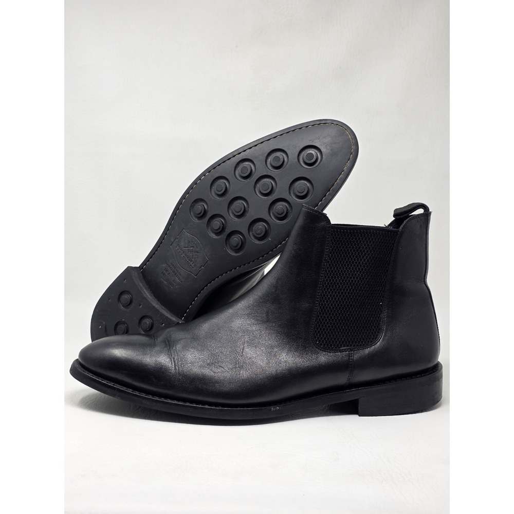 Anthony Veer Men's Black Leather Chelsea Boots Pull On Ankle Size 13 Pre-owned